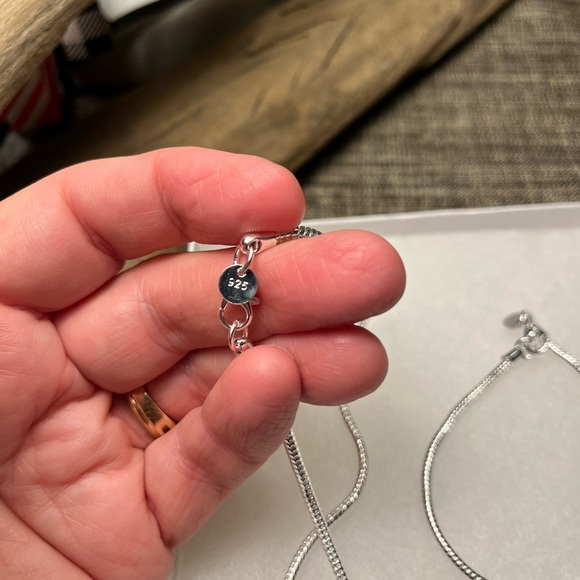 2002-AMT Two Piece Jewelry Set 925 Charm Stamped Necklace & Bracelet - Picture 8 of 13